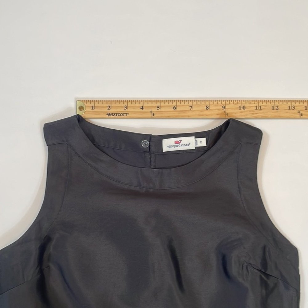 Vineyard Vines Top Size 2 Black with Rhinestone button at back of Neck. Dressy - Picture 7 of 12